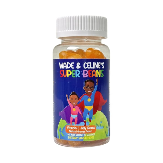 Vitamin C Super Jelly Beans Immune Support Supplement 80mg Chewable Gummy Jellybeans for Kids Vegan and Gluten Free Natural Orange Flavor 60 Beans